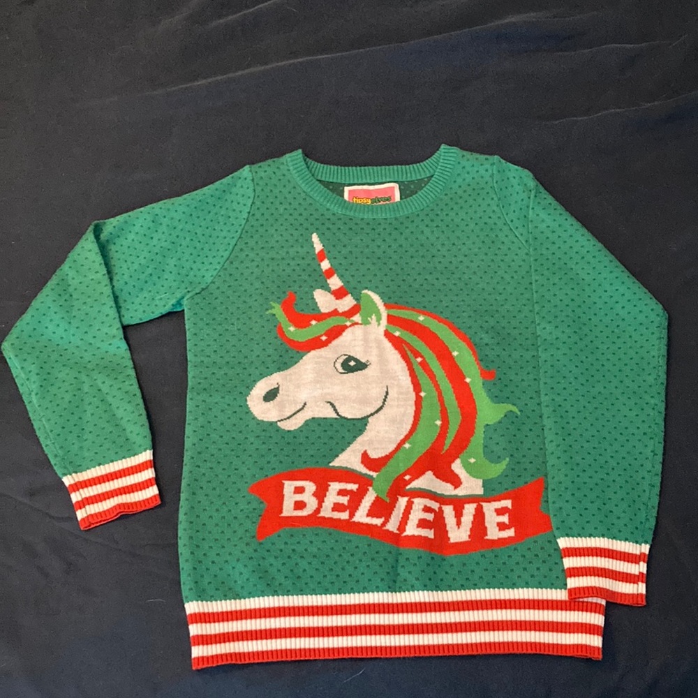 Tipsy Elves Believe Unicorn Sweater - Sz XS